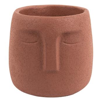Brązowa ceramiczna doniczka PT LIVING Face, ø 15 cm