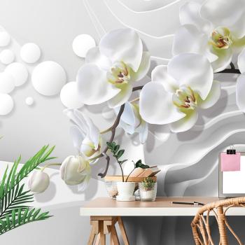 Samoprzylepna tapeta orchidea na abstrakcyjnym tle - 150x100