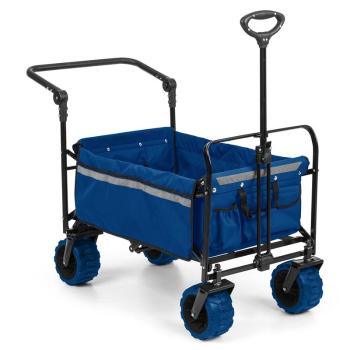 Waldbeck Easy Rider Ręczny wózek transportowy do 70 kg drążek teleskopowy składany kolor niebieski