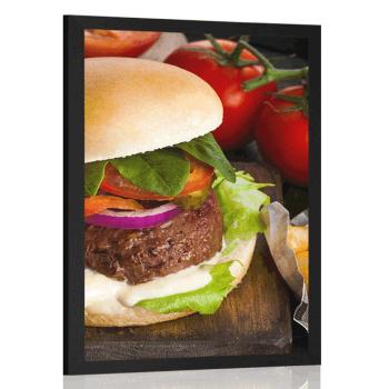 Plakat Amerykański hamburger - 40x60 white