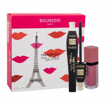 BOURJOIS Paris From Paris With Love zestaw Tusz do rzęs 8 ml + pomadka 7,7 ml dla kobiet Uszkodzone pudełko 52 Ultra Black