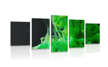 5-częściowy obraz zielone płynące kolory