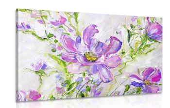 Obraz malowane kwiaty lata - 120x80