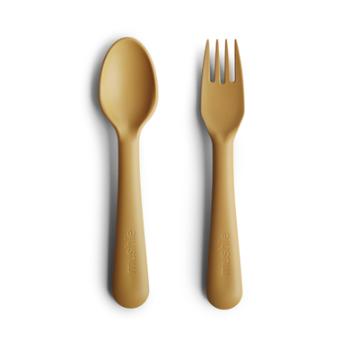 mushie Fork & Spoon, Mustard