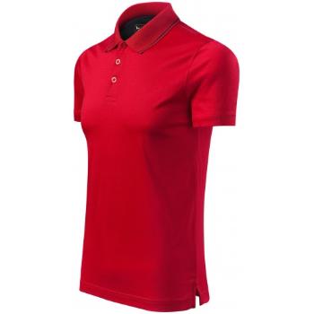 Męska elegancka merceryzowana koszulka polo, formula red, L