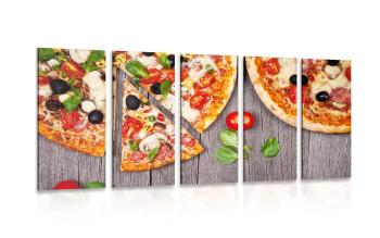 5-częściowy obraz pizza - 200x100