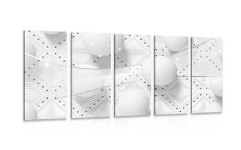 5-częściowy obraz luksus w wersji czarno-białej - 200x100