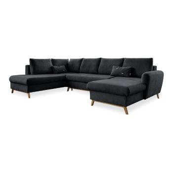 Ciemnoszara rozkładana sofa w kształcie litery "U" Miuform Scandic Lagom, lewostronna
