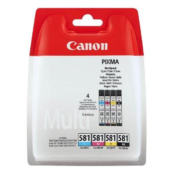 Canon originální ink CLI581 CMYK Multi Pack, CMYK, blistr, 4*5,6ml, 2103C004, Canon 4-pack PIXMA TR8550,TS6150,TS6151,TS8150,TS815