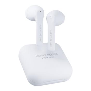 Białe słuchawki bezprzewodowe Happy Plugs Air 1 Go