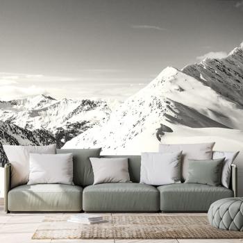 Fototapeta śnieżne czarno-białe pasmo górskie - 375x250