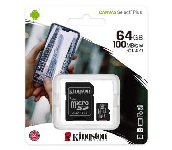 Kingston SDCS2/64GB - MicroSDXC 64GB Canvas Select Plus U1 100MB/s + SD adapter