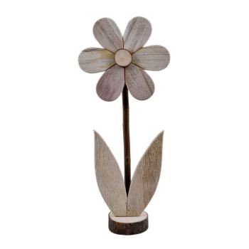 Duża dekoracja drewniana w kształcie kwiatka Ego Dekor, 16,5x39 cm