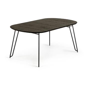 Czarny stół rozkładany Kave Home Norfort, 140 x 90 cm