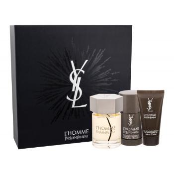 Yves Saint Laurent L´Homme zestaw Edt 100 ml + Żel pod prysznic 50 ml + Deostick 75 ml dla mężczyzn Uszkodzone pudełko