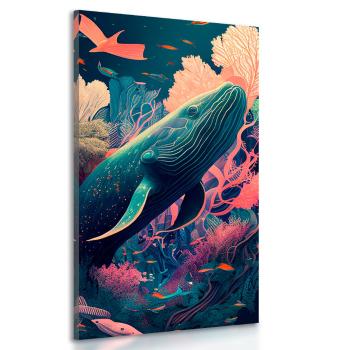 Obraz wieloryb w surrealizmie - 60x120