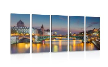 5-częściowy obraz olśniewająca panorama Paryża - 100x50