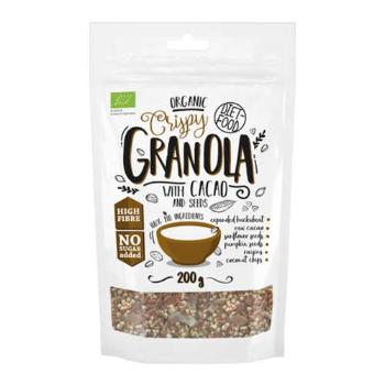 DIET FOOD Granola Organic with Cocoa and Seeds - 200g - Organiczna Granola z Kakao i NasionamiZdrowa Żywność > Pozostałe