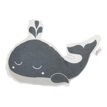 Szara poduszka dziecięca z domieszką bawełny Mike & Co. NEW YORK Pillow Toy Whale, 35x24 cm