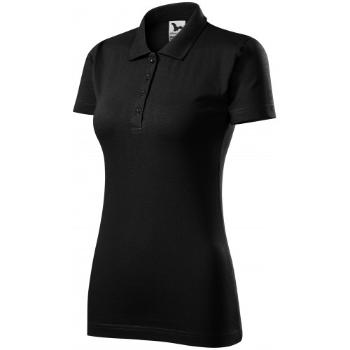 Damska koszulka polo slim fit, czarny, XL