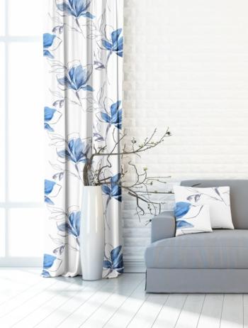 Forbyt, Dekoracyjna zasłona, Magnolia 150 cm, niebieska
