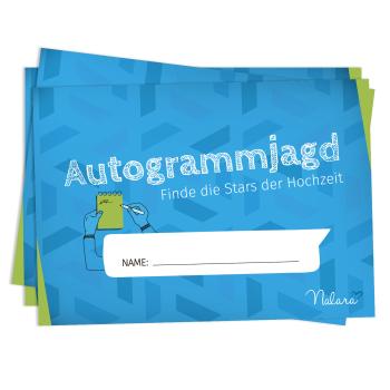 Spielehelden Autogrammjagd/Polowanie na autograf, 10 pytań o cechy charakteru, gra weselna, 50 szt., A5, język niemiecki