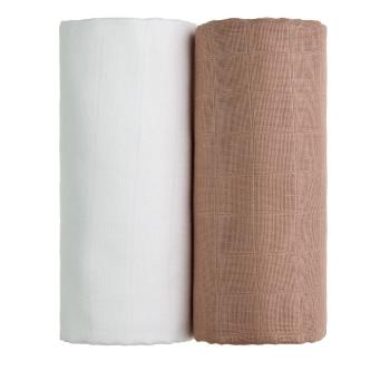 Zestaw 2 bawełnianych ręczników w białym i beżowym kolorze T-TOMI Tetra, 90x100 cm