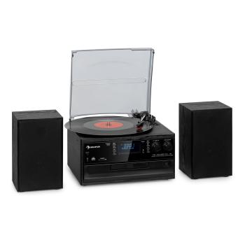 Auna Oakland DAB Plus, zestaw stereo, w stylu retro, DAB+/FM, BT, płyty winylowe/CD/kasety