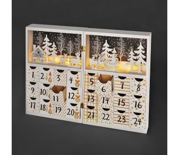 1V244 - LED Kalendarz adwentowy LED/2xAAA drewno