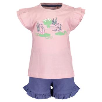 BLUE SEVEN Girls Zestaw 2 T-shirtów + Shorts różowy