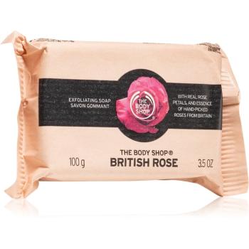 The Body Shop British Rose złuszczające mydło do ciała 100 g