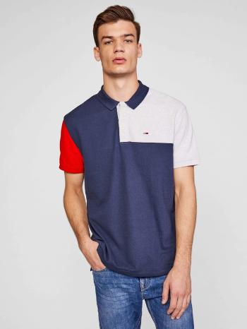 Tommy Jeans Colorblock Polo Koszulka Niebieski