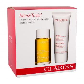 Clarins Tonic Body Treatment Oil zestaw Olejek do ciała 100 ml + Krem do ciała Body Shaping Cream 100 ml + Kosmetyczka dla kobiet