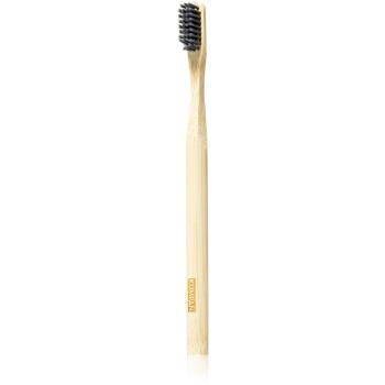 KUMPAN Bamboo Active Charcoal bambusowa szczoteczka do zębów z aktywnym węglem 1 szt.