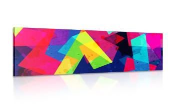 Obraz kolorowy geometryczny wzór z efektem grunge - 135x45