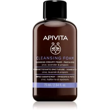 Apivita Cleansing Olive & Lavender pianka oczyszczająca do twarzy i okolic oczu 75 ml