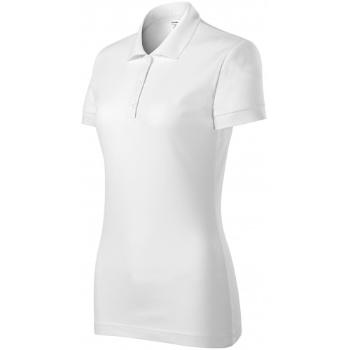 Damska dopasowana koszulka polo, biały, 3XL