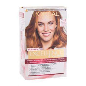 L'Oréal Paris Excellence Creme Triple Protection 48 ml farba do włosów dla kobiet Uszkodzone pudełko 7,43 Dark Copper Gold Blonde