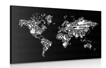 Obraz muzyczna mapa świata - 120x80