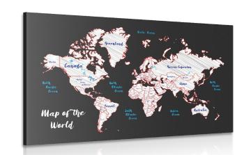 Obraz unikalna mapa świata - 60x40