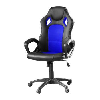 Krzesło gamingowe z kolorowym oparciem, niebieskie