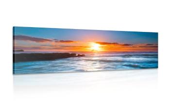 Obraz romantyczny zachód słońca - 120x40