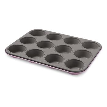 Różowa stalowa forma na 12 muffinów Bon Ton Guardini