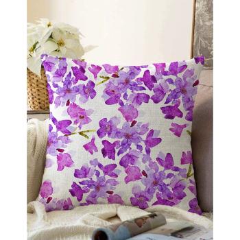 Beżowo-fioletowa poszewka na poduszkę z domieszką bawełny Minimalist Cushion Covers Lilas, 55x55 cm