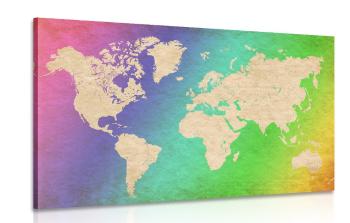 Obraz pastelowa mapa świata - 60x40