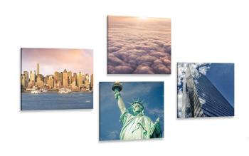 Zestaw obrazów Nowy Jork w wyjątkowych kolorach - 4x 60x60