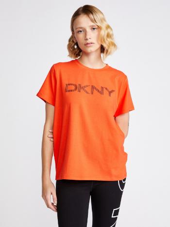 DKNY Striped Logo Koszulka Pomarańczowy