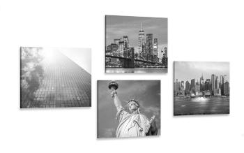 Zestaw obrazów Nowy Jork w wersji czarno-białej - 4x 40x40