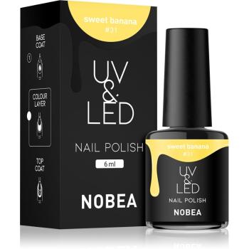 NOBEA UV & LED Nail Polish zelowy lakier do paznokcji z UV / przy użyciu lampy LED błyszczący odcień Sweet banana #31 6 ml