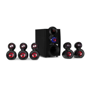 Auna x-Gaming, zestaw głośników surround 5.1, 380 W maks., subwoofer OneSide, BT/USB/SD